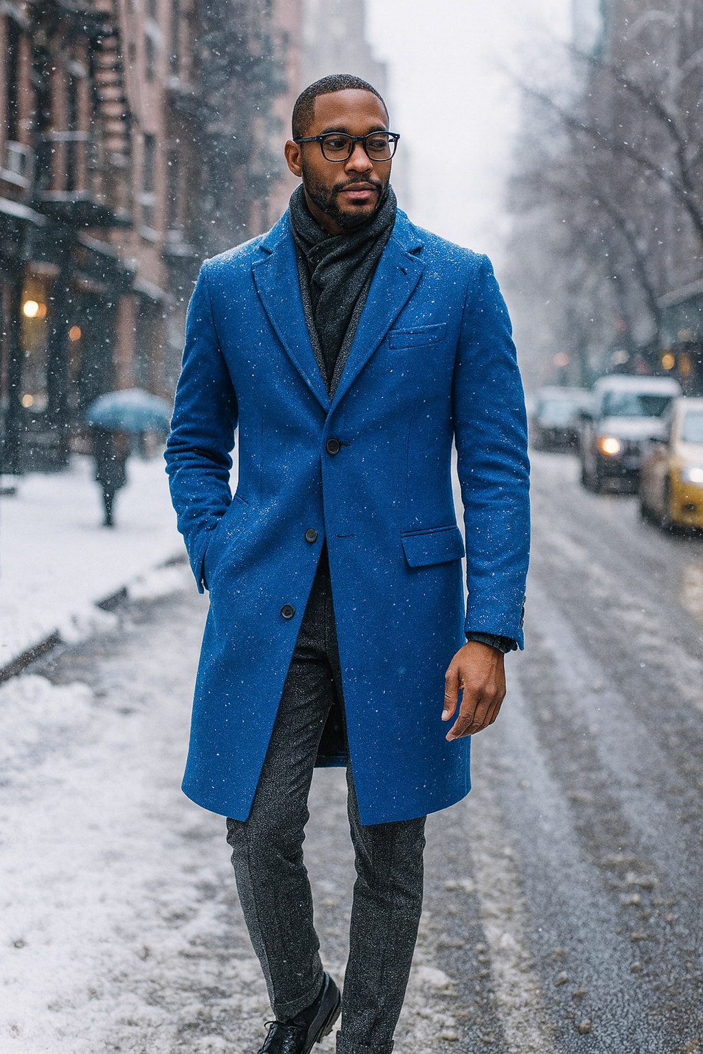 Autumn and Winter New Mens Solid Color Casual Business Woolen Coats