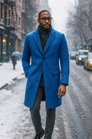 Autumn and Winter New Mens Solid Color Casual Business Woolen Coats